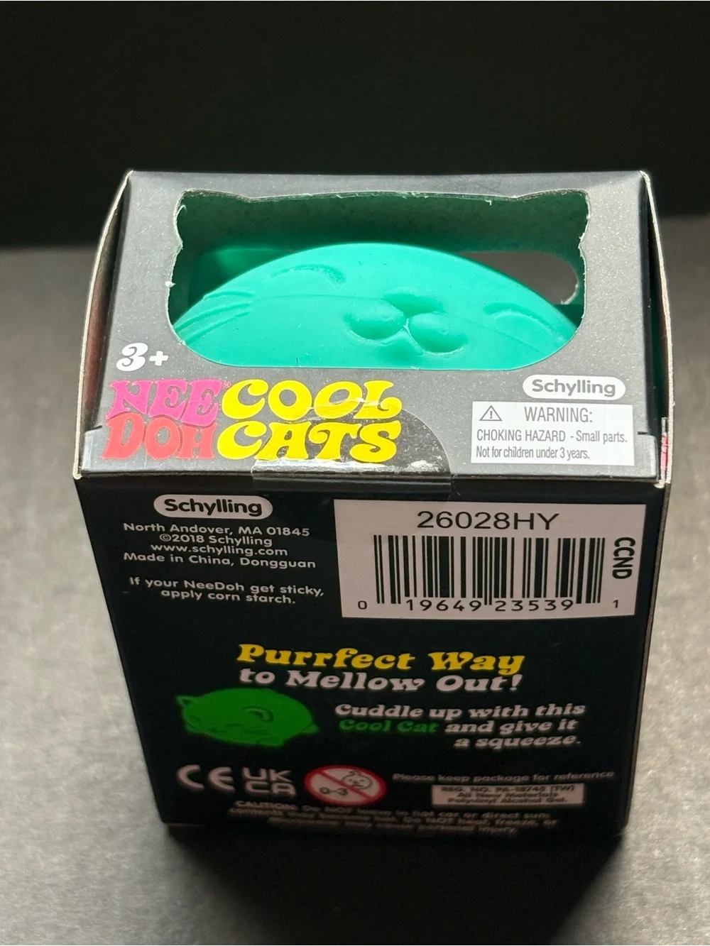 NeeDoh Cool Cats Teal Cat Stress Toy - Squishy Fidget for Kids